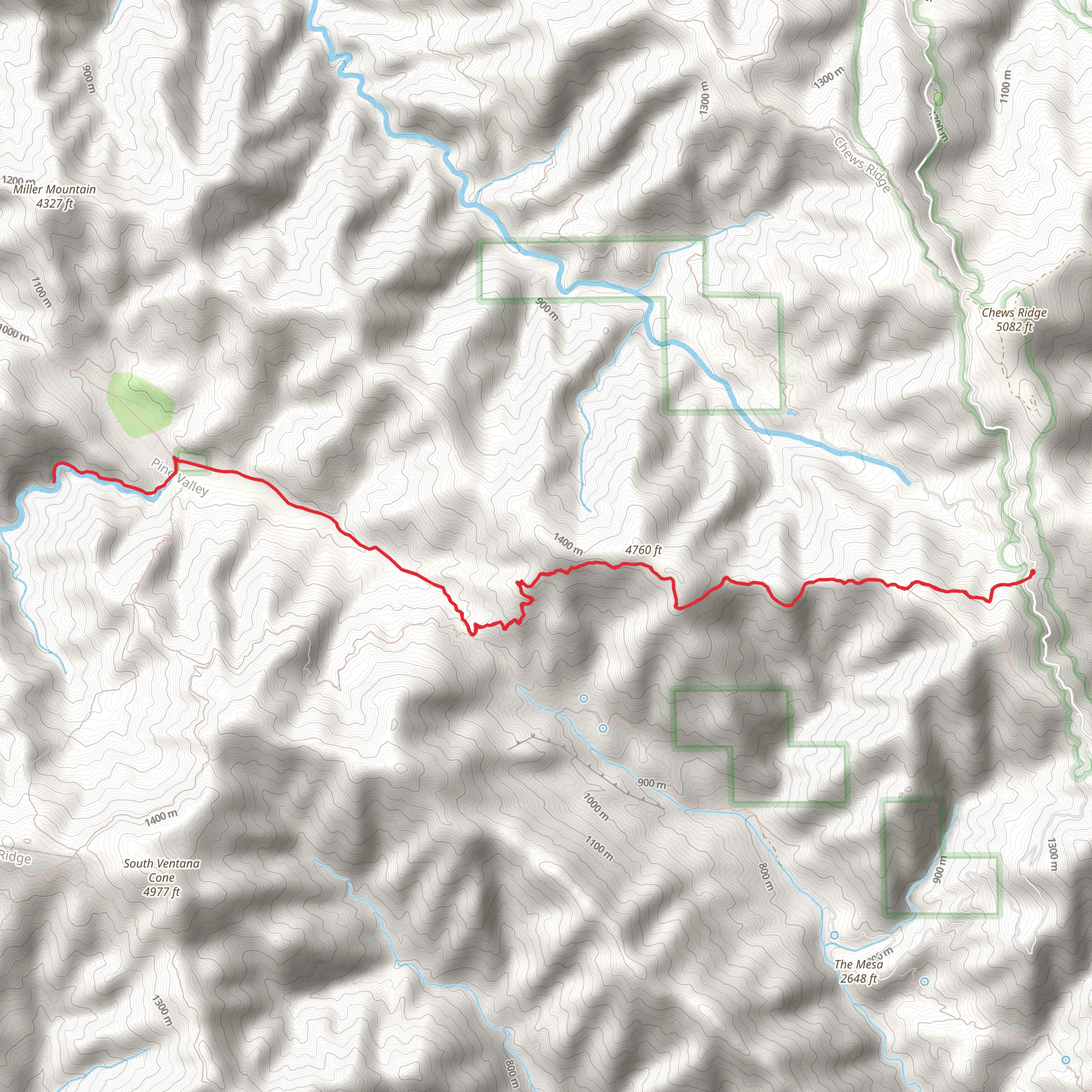 Carmel River via Pine Ridge Trail mobile static map
