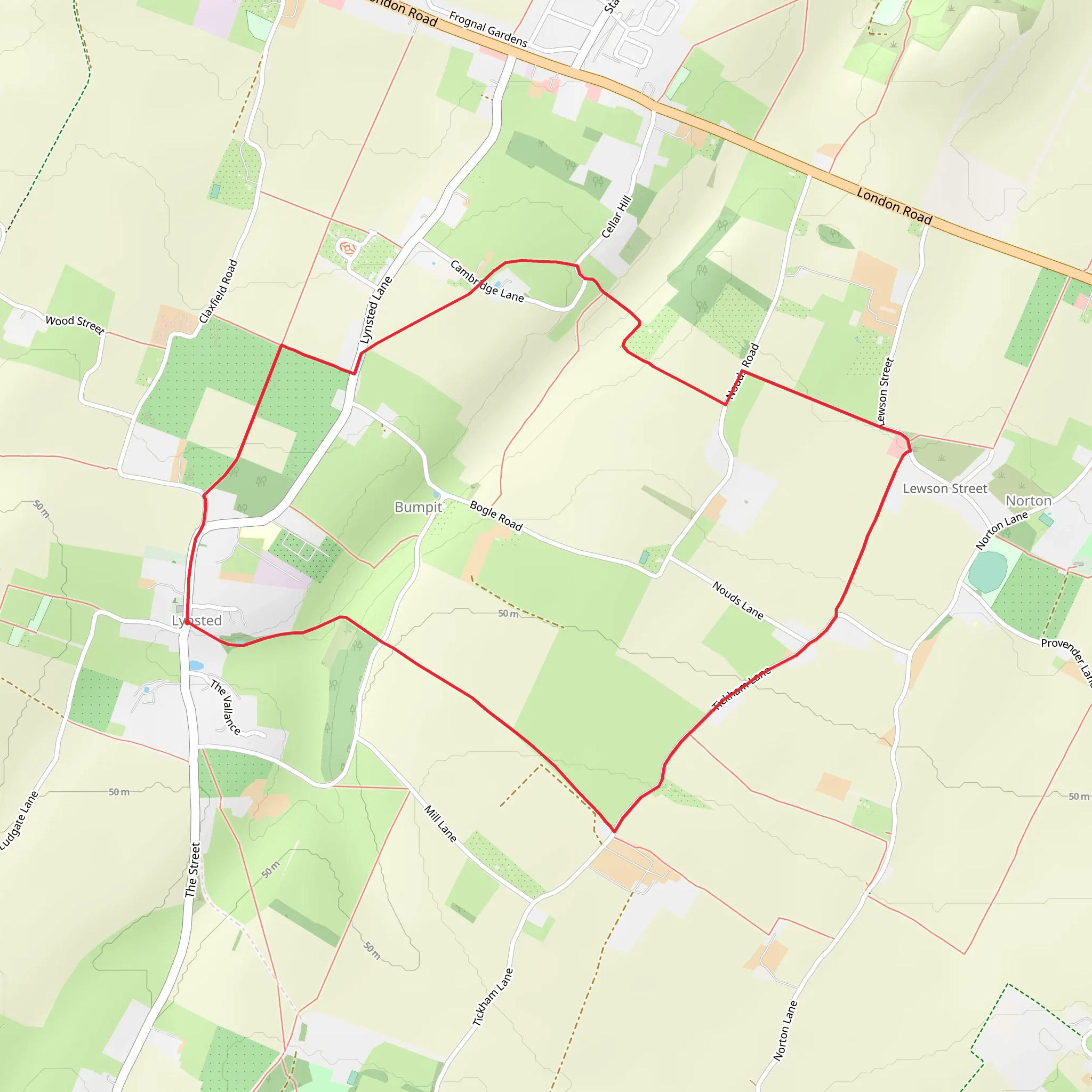 Lynsted Loop mobile static map