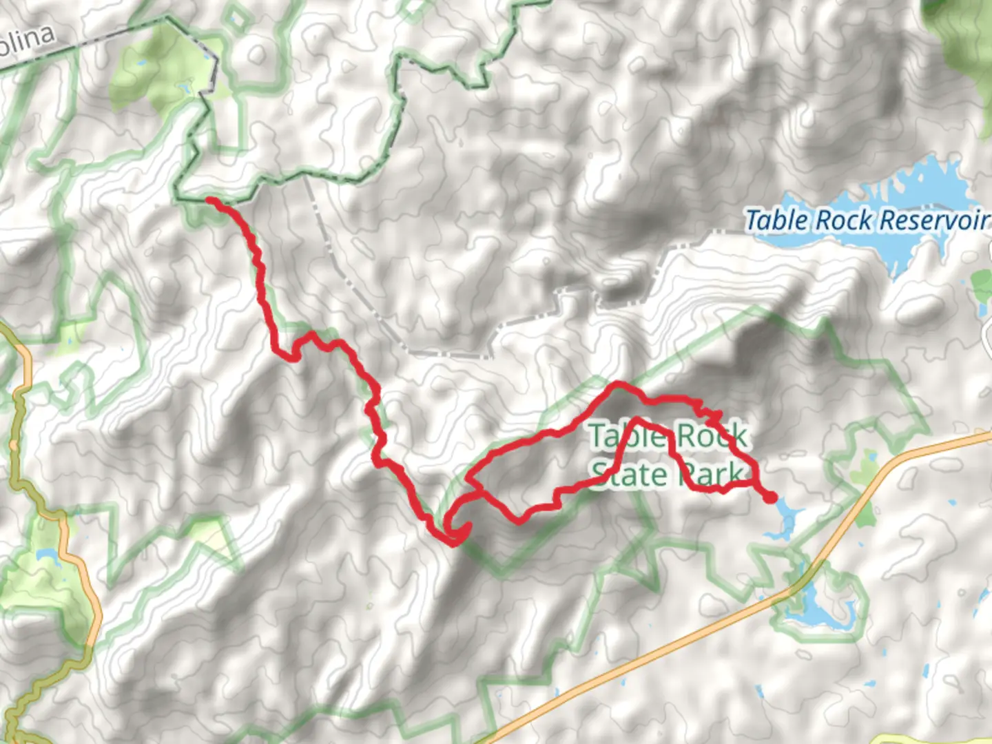 An image depicting the trail Hickorynut Mountain and Pinnacle Mountain via Ridge Trail and its surrounding area.