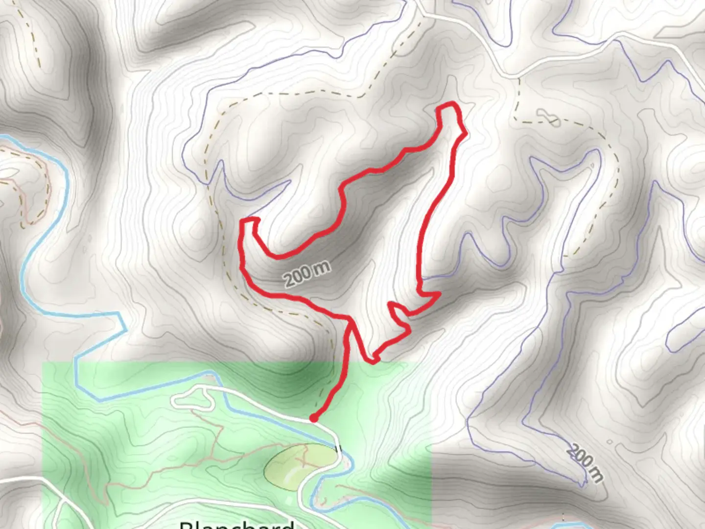 An image depicting the trail Jack's Branch Loop - Yellow and its surrounding area.