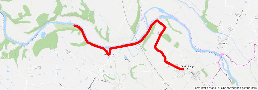 Acton Bridge - Woodhouse Hill and the River Weaver stage 2 Map