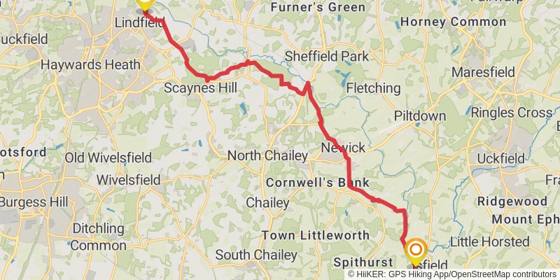Sussex Ouse Valley Way stage 2 Map