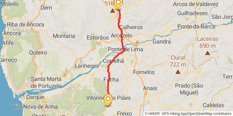 Camino Portugues stage 23 Map