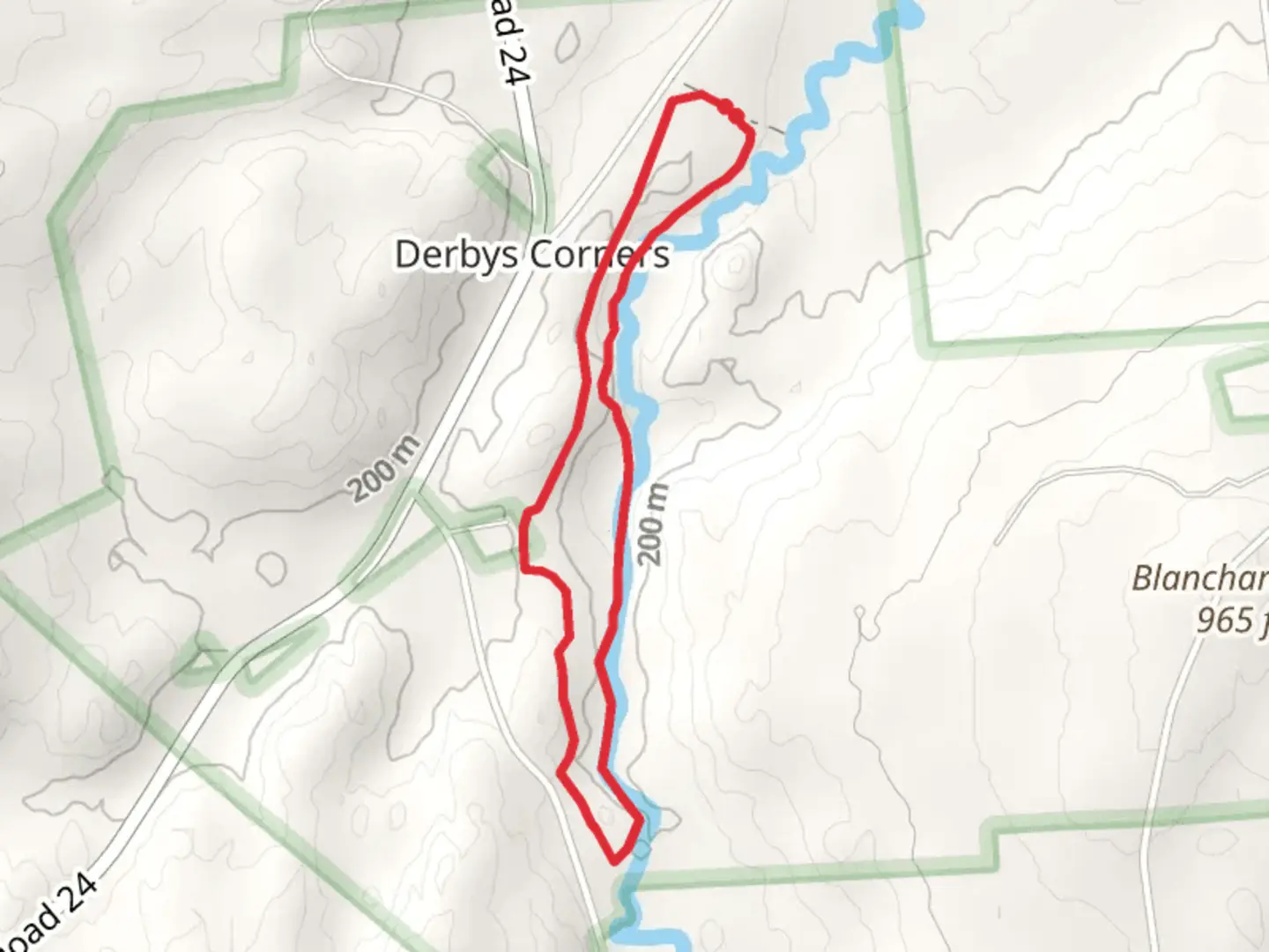 An image depicting the trail Derbys Corners Loop and its surrounding area.