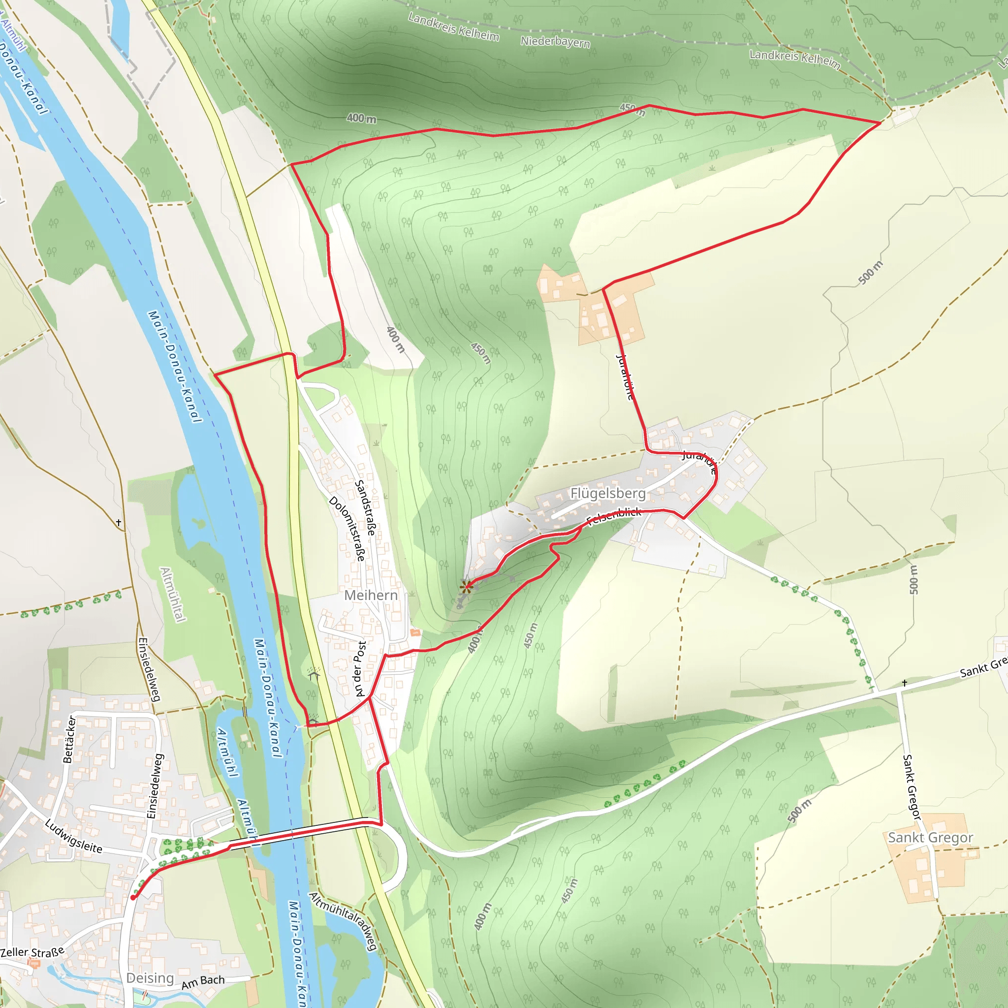 Flügelfelsen Loop mobile static map