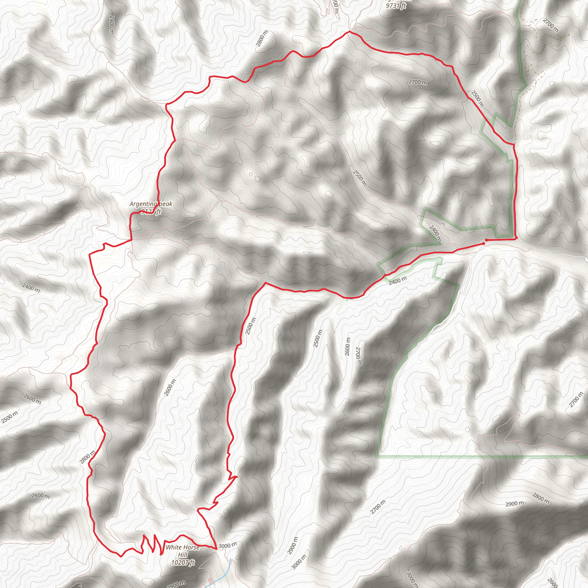 Big Bonito, Crest and Skull Springs Loop Trail mobile static map