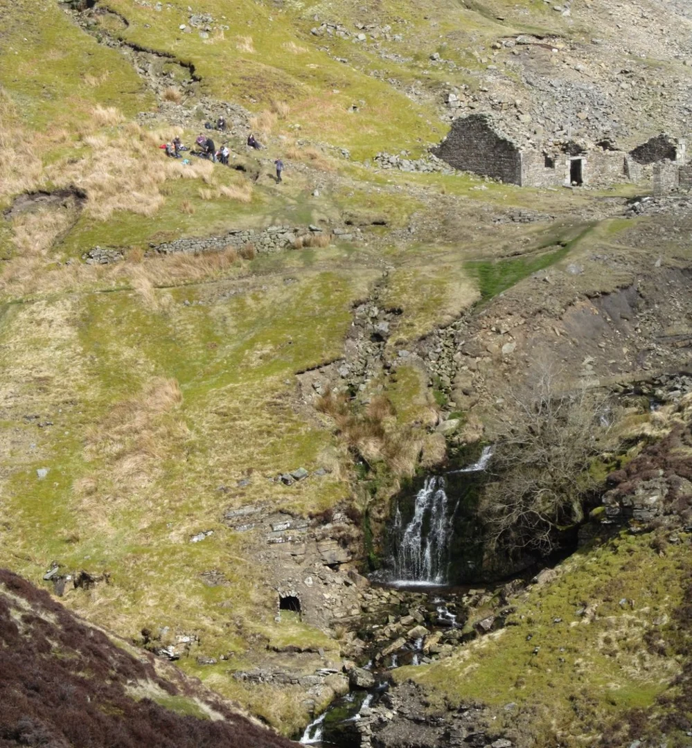 An image depicting the trail Blakethwaite Smelt Mill and Swinner Gill Lead Mine via Herriot Way and its surrounding area.