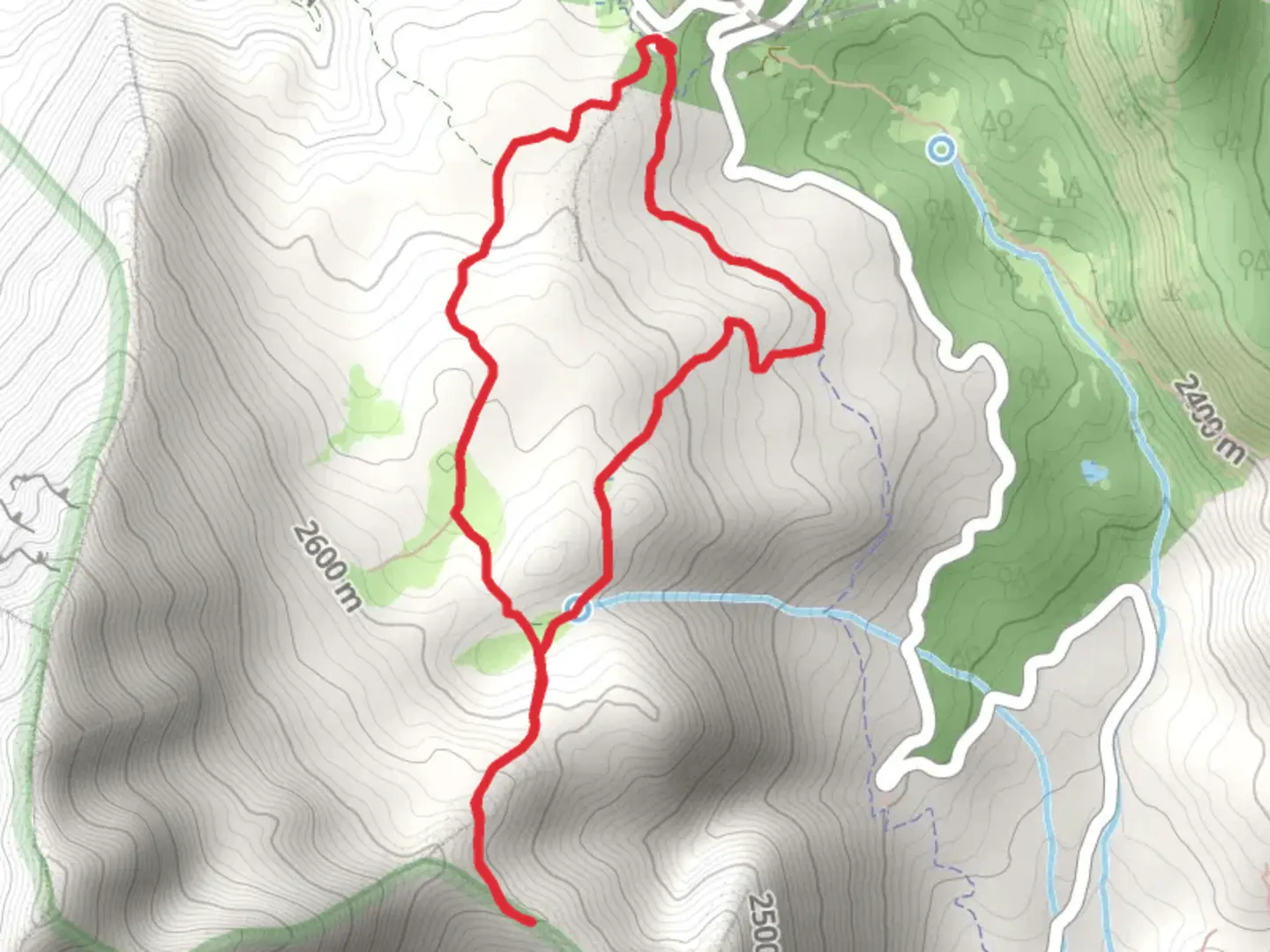 An image depicting the trail Lame Horse Trail and Horse Flat Trail and its surrounding area.