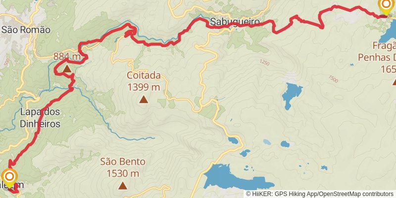 GR 22 - Historical Villages Of Portugal stage 17 Map