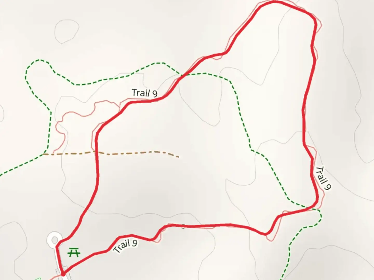 An image depicting the trail Trail 9 Loop and its surrounding area.