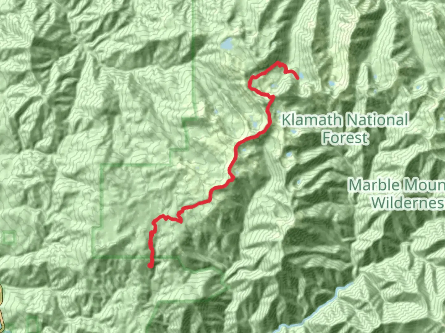 An image depicting the trail Blue Granite Lake via Haypress Trail and its surrounding area.