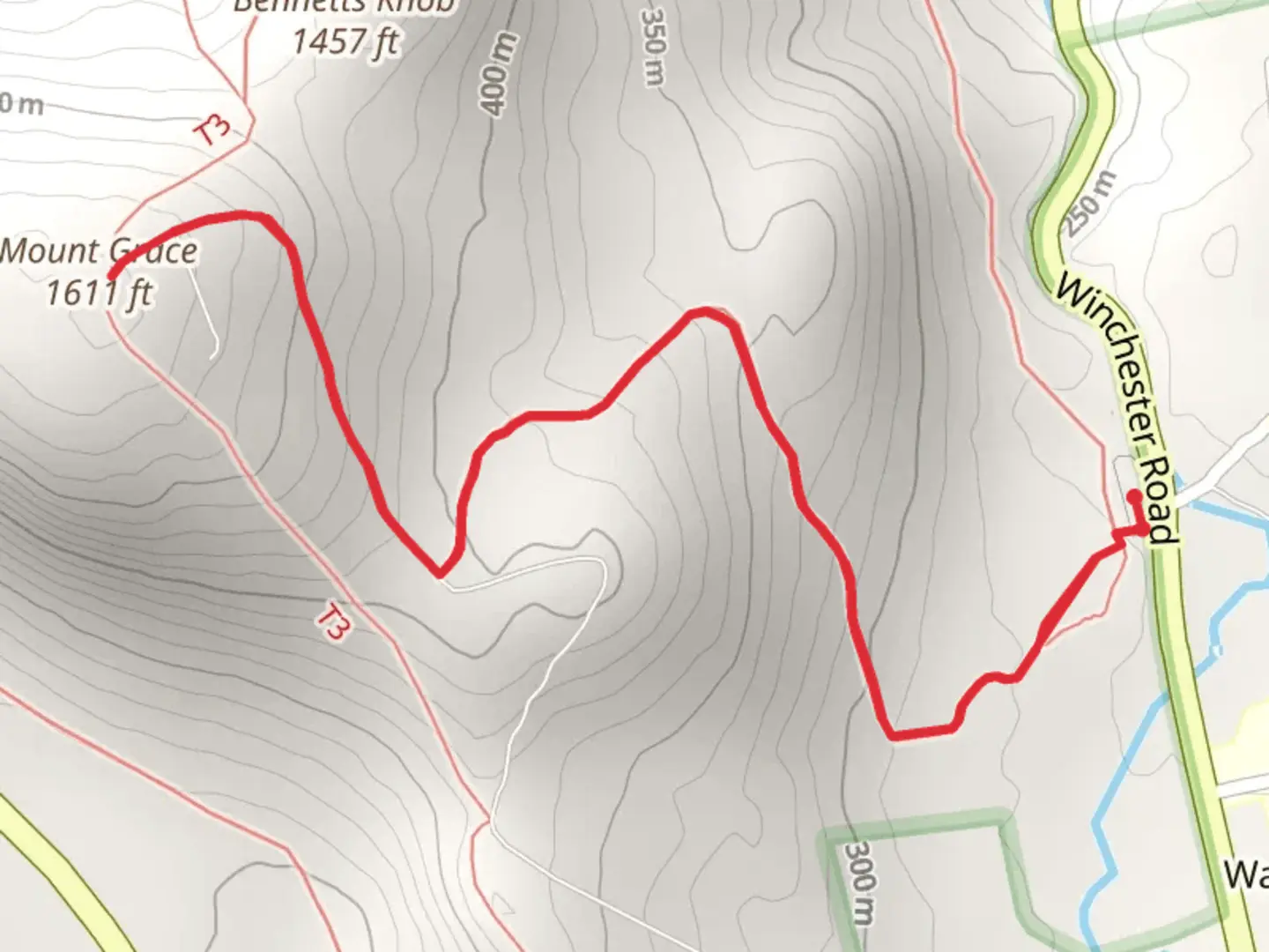 An image depicting the trail Mount Grace Trail and its surrounding area.