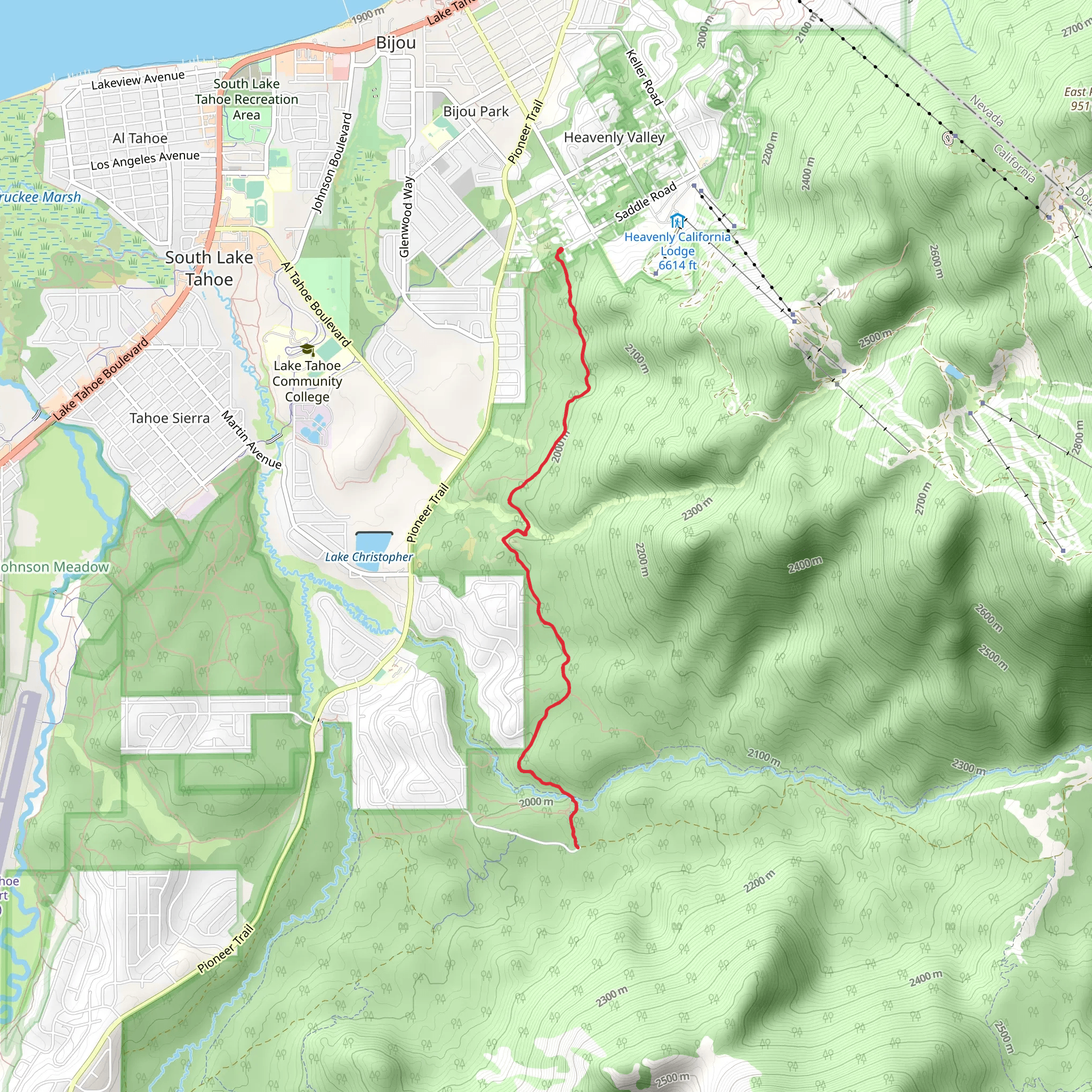 Powerline Trail from Saddle Road mobile static map