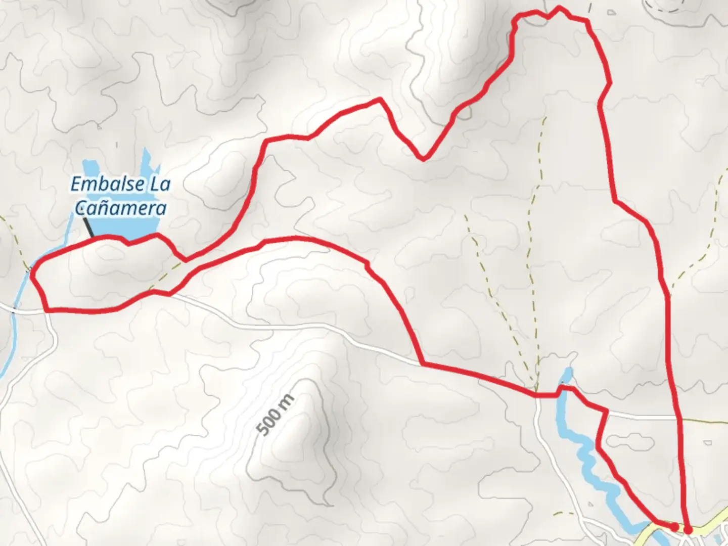 An image depicting the trail Hernán Pérez Dam - Dolmen del Matón SL CC 203 and its surrounding area.