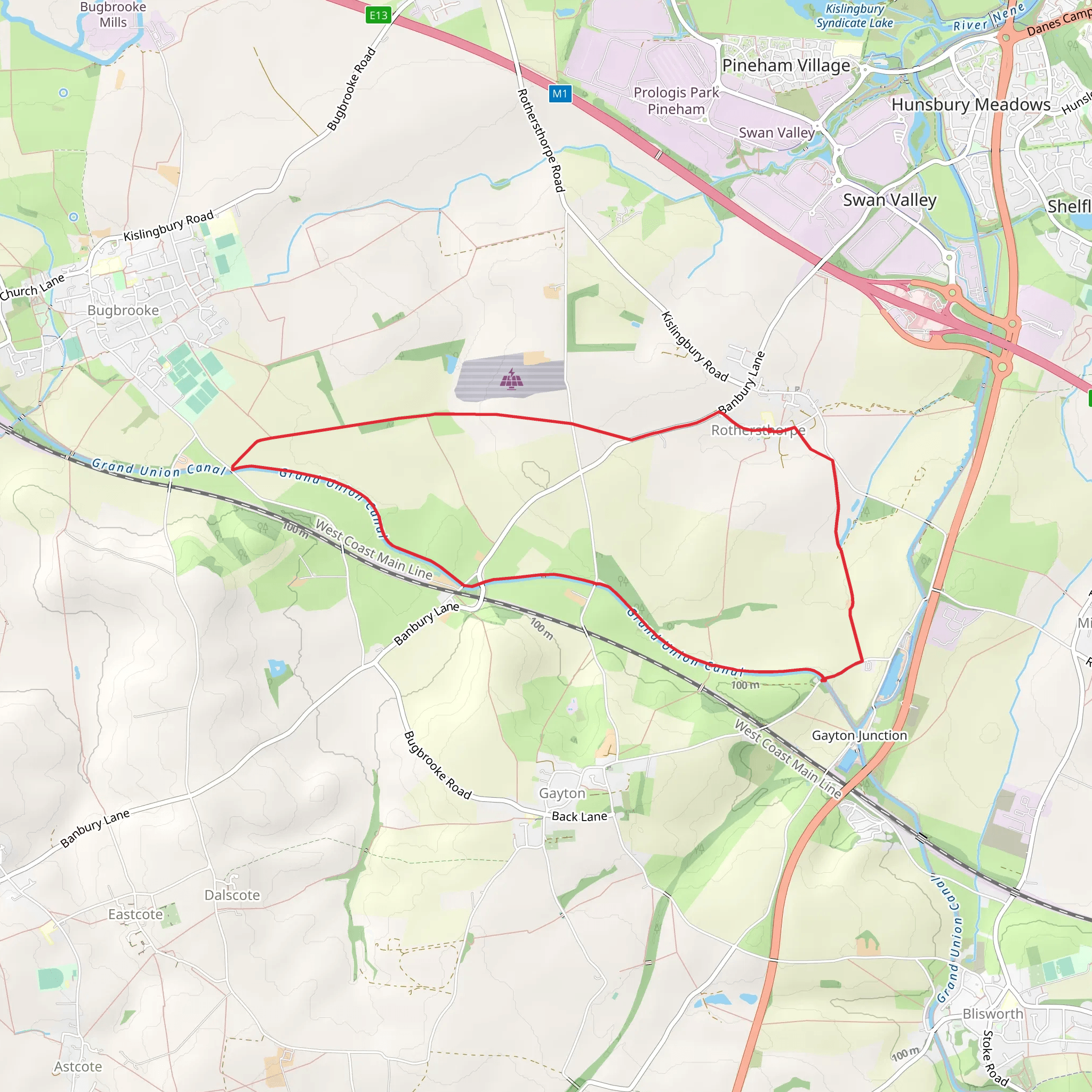 Rothersthorpe Loop mobile static map