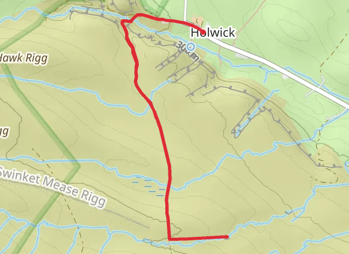 Rowton Beck waterfall mobile static map