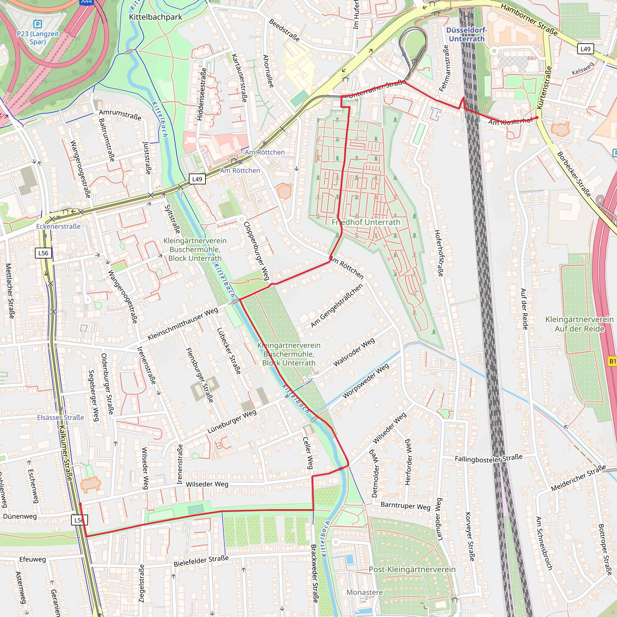 Kittelbach in Unterrath mobile static map