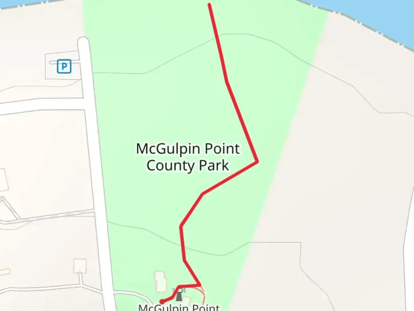 An image depicting the trail McGulpin Point County Park Walk and its surrounding area.
