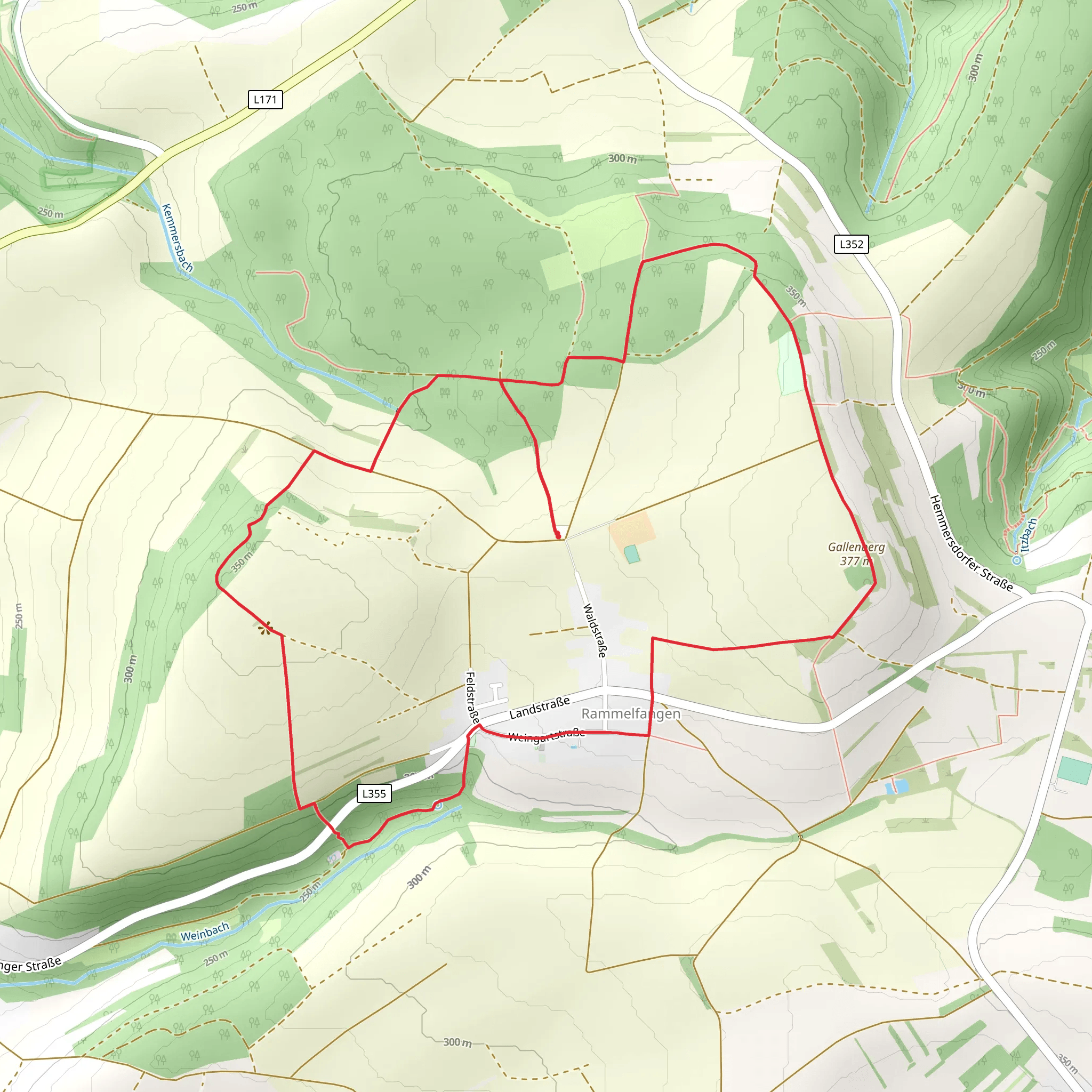 Hirnberg, Schloss Dusard de Vigneulle and Gallenberg Loop mobile static map