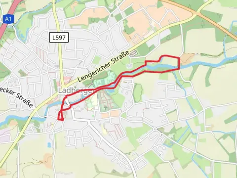 Friedenspark and Ladberger Muehlenbach via Rheine Warendorf