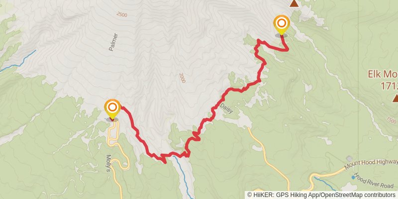 Timberline Trail Loop stage 5 Map