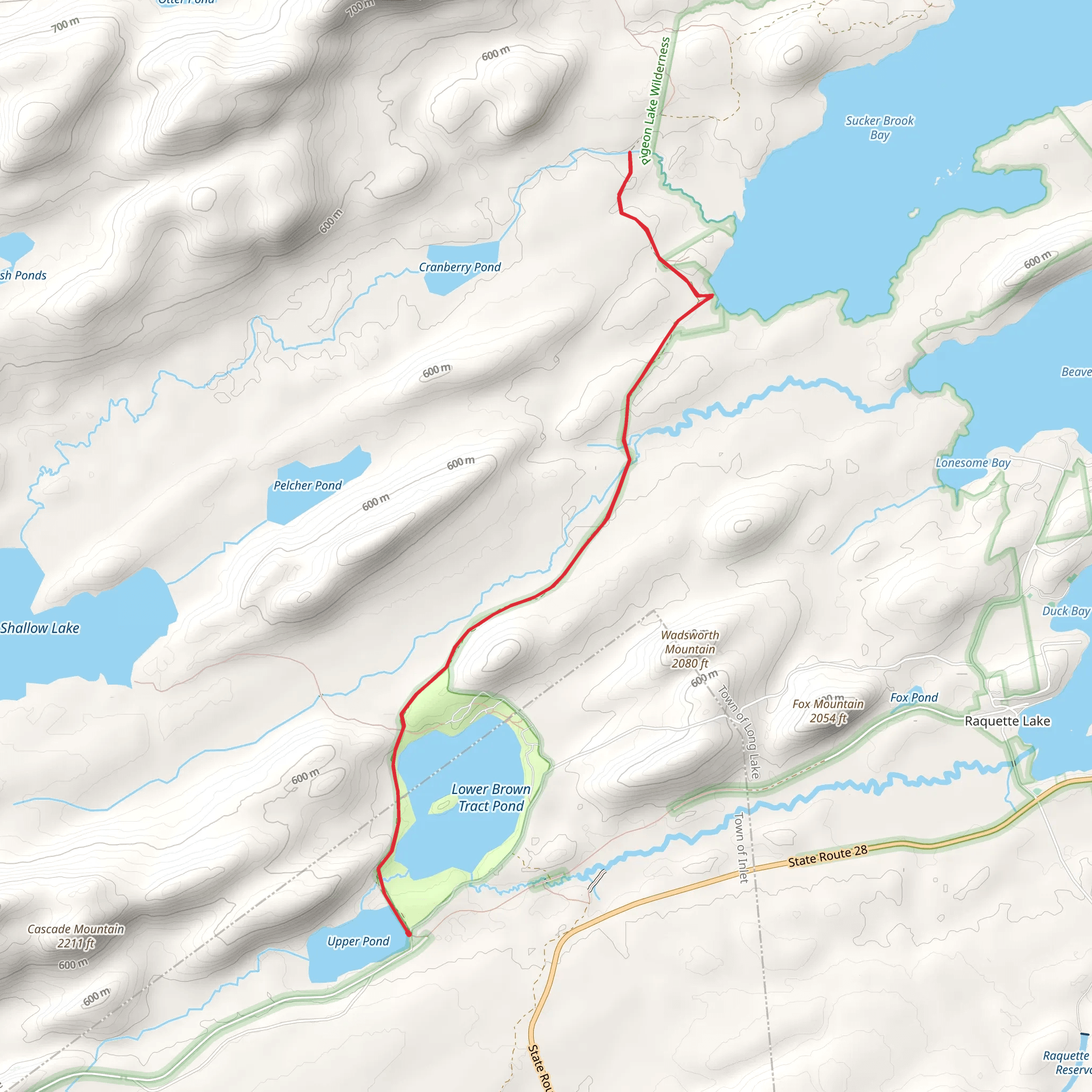 Lower Pond to Sucker Brook mobile static map