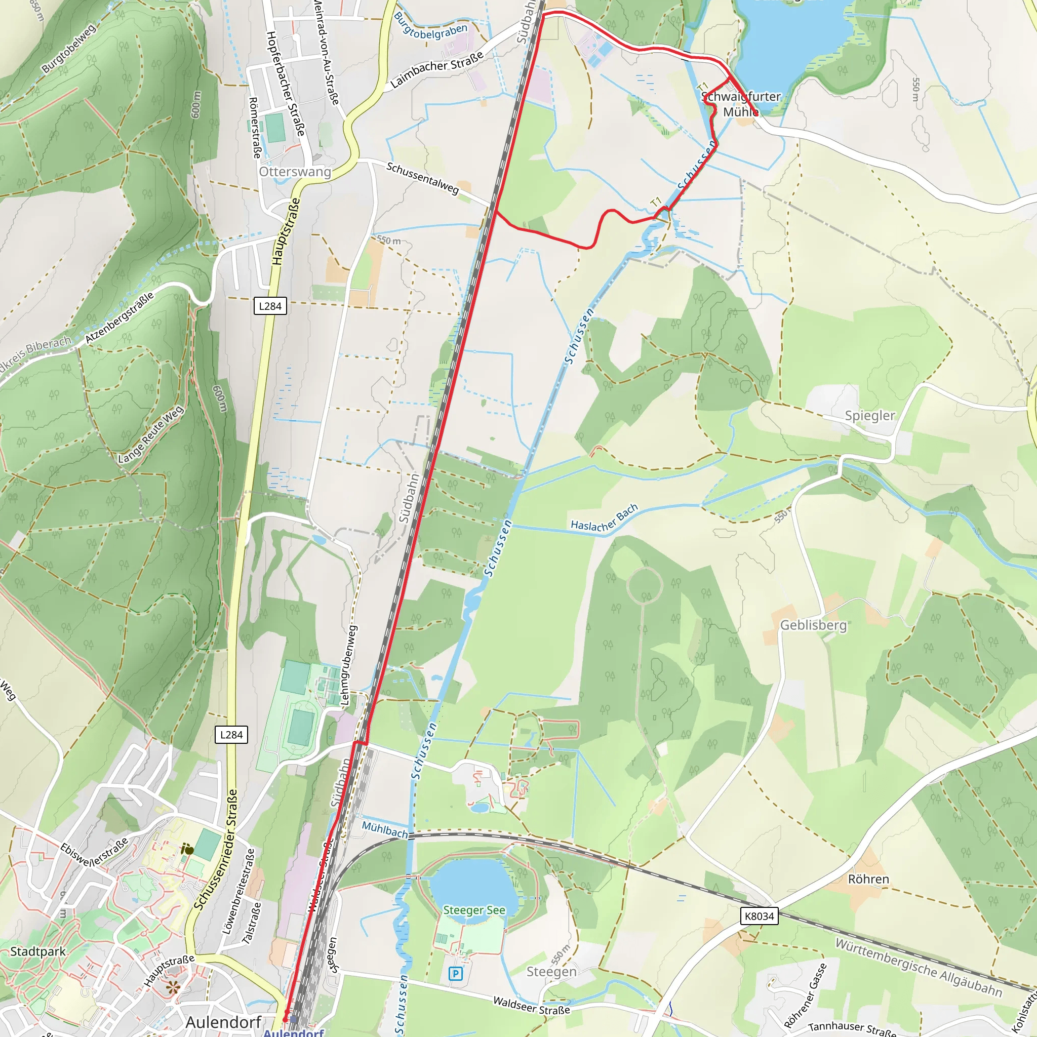 Schwaigfurter Weiher from Aulendorf mobile static map