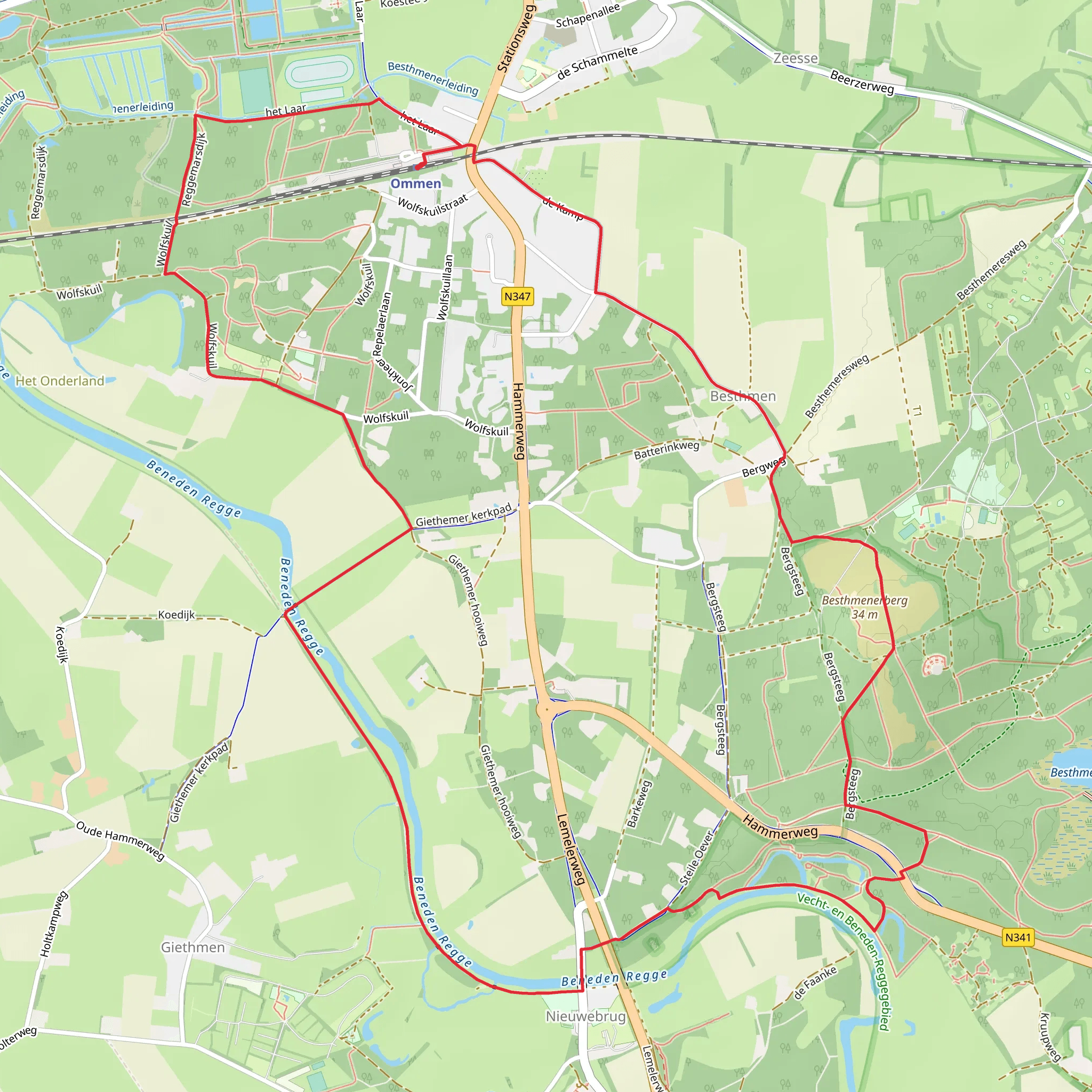 Regge, Steile Oever and Besthmenerberg Loop mobile static map
