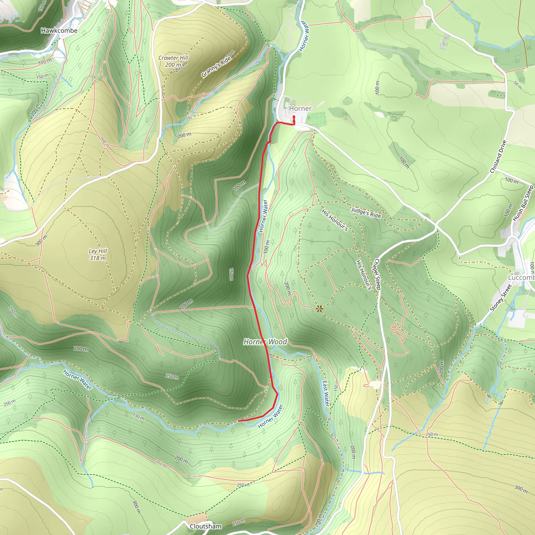 Horner Woods - Exmoor Stroll mobile static map