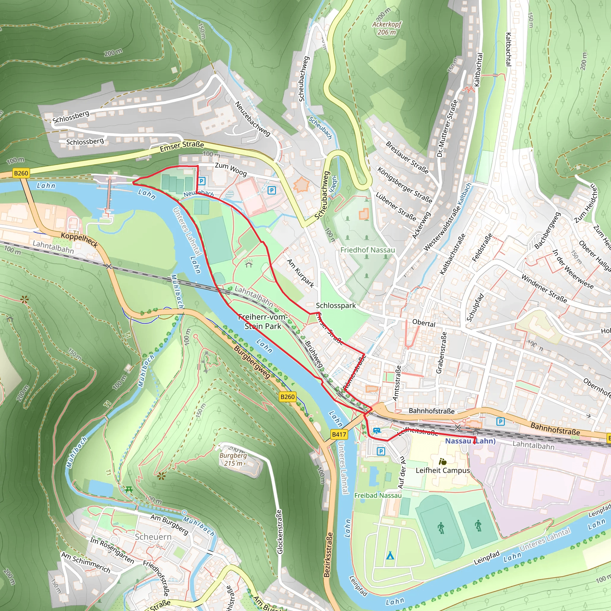 Freiherr-vom-Stein Park Loop mobile static map