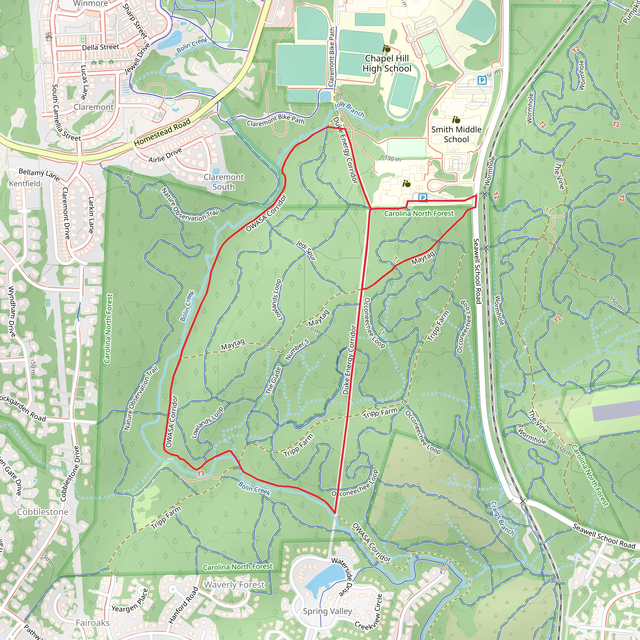 OWASA Corridor Loop mobile static map