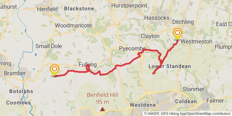 Southampton to Sandwich Walk stage 8 Map