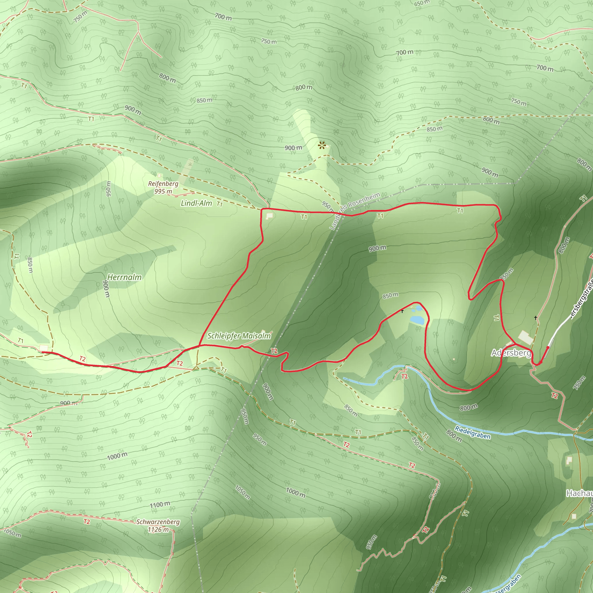 Herren-Alm Loop via Adersberg Höhenrundweg mobile static map