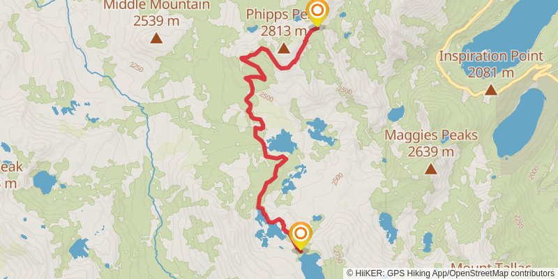 Tahoe Yosemite Trail via Tahoe Rim Trail stage 4 Map