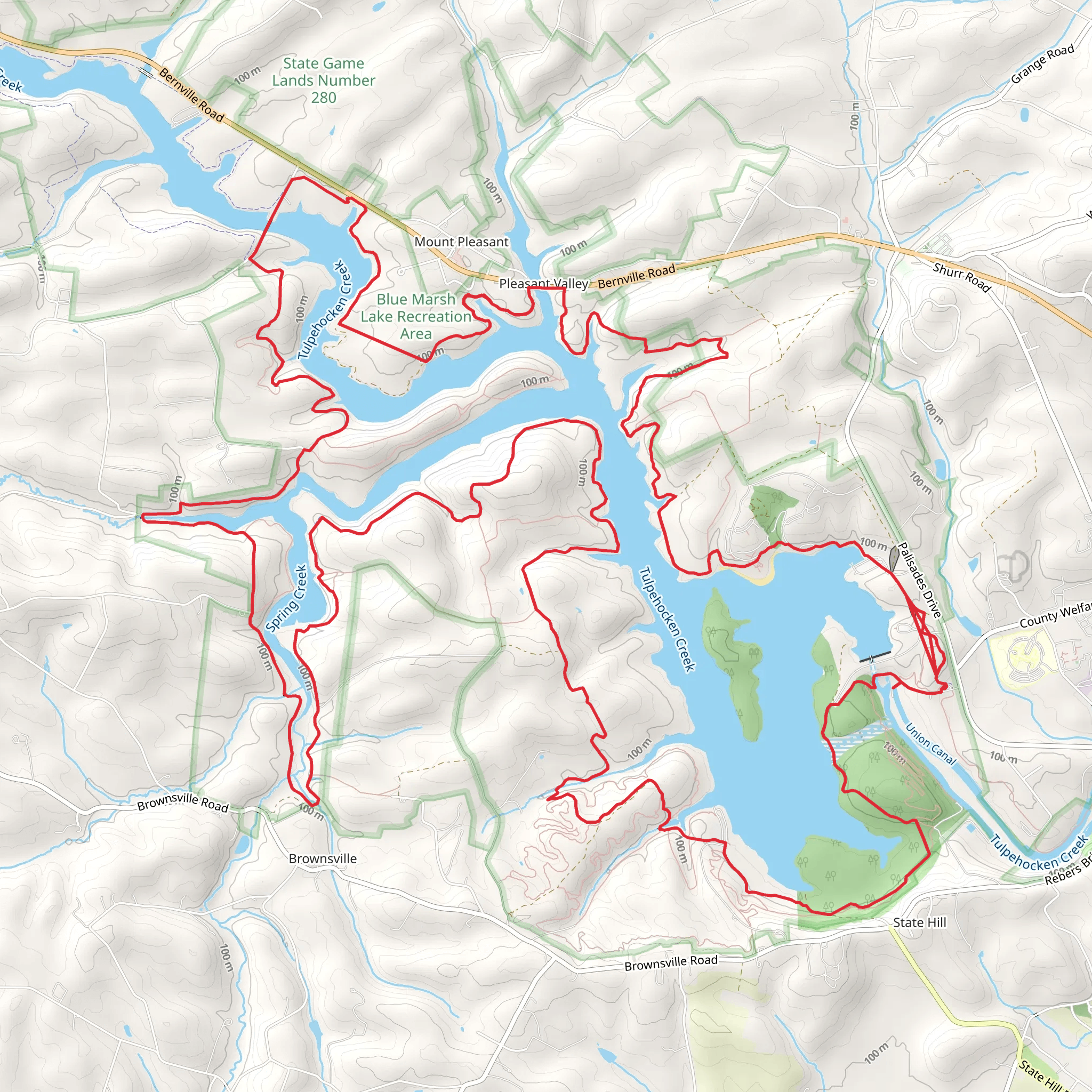 Blue Marsh Lake Loop Trail mobile static map