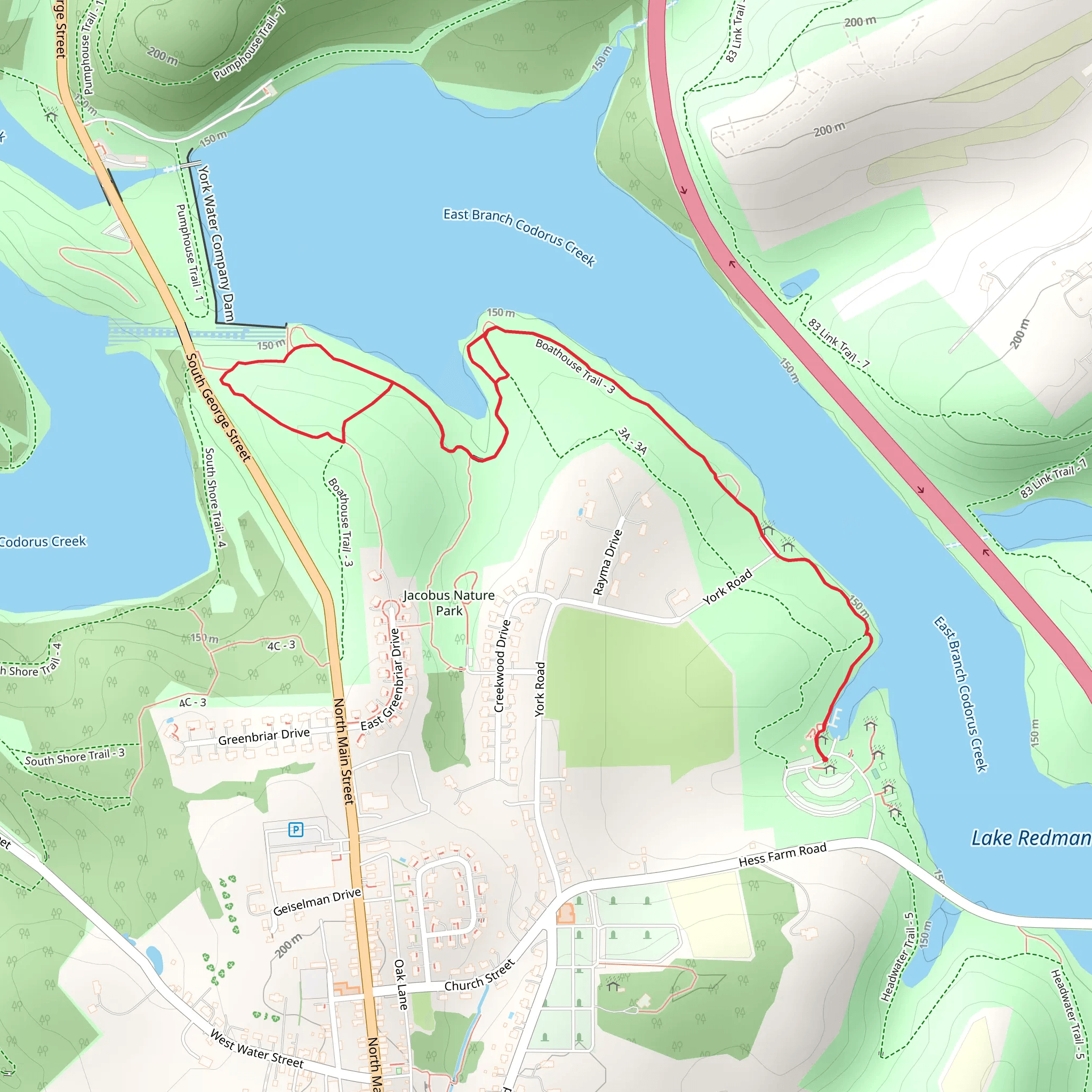 Lake Redman Activity Area Loop Trail mobile static map