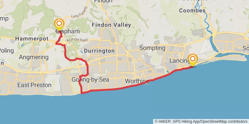 Sussex Hospices Trail stage 13 Map
