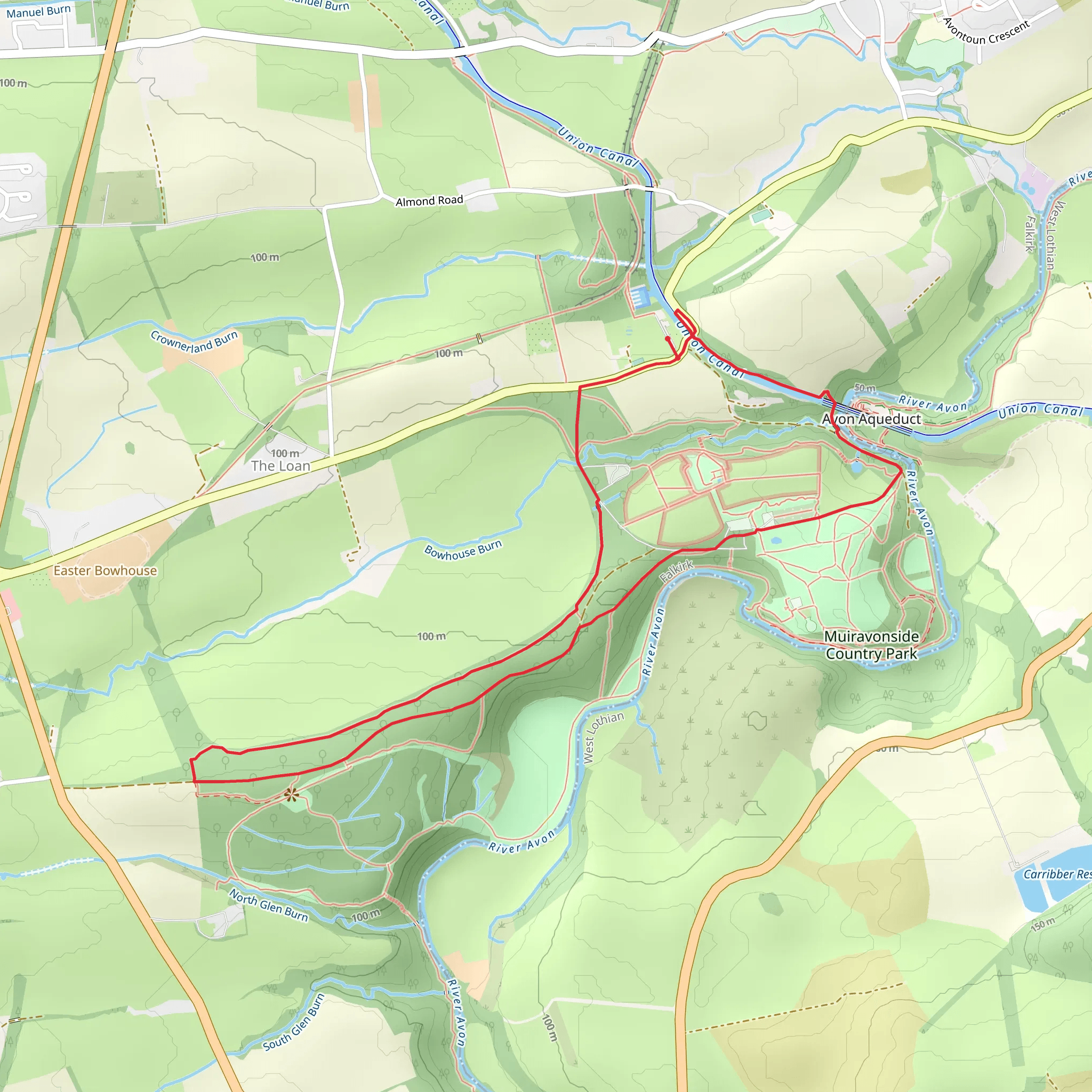 Muiravonside Country Park Loop mobile static map