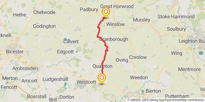 Midshires Way stage 2 Map