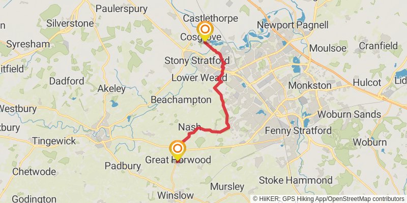 North Bucks Way stage 3 Map