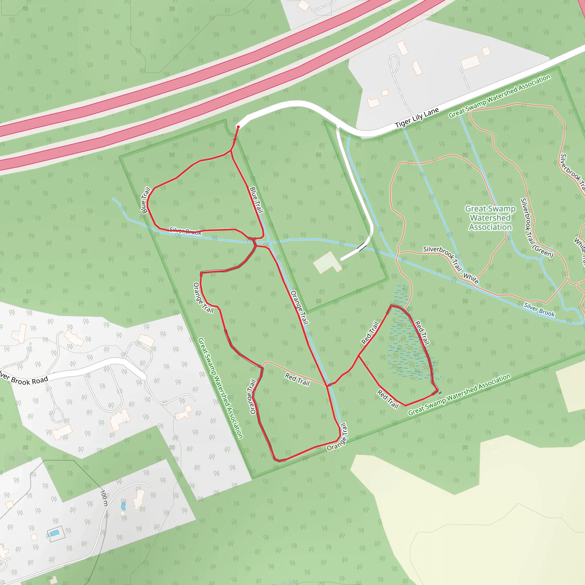 Blue Trail, Orange Trail and Red Trail Loop mobile static map