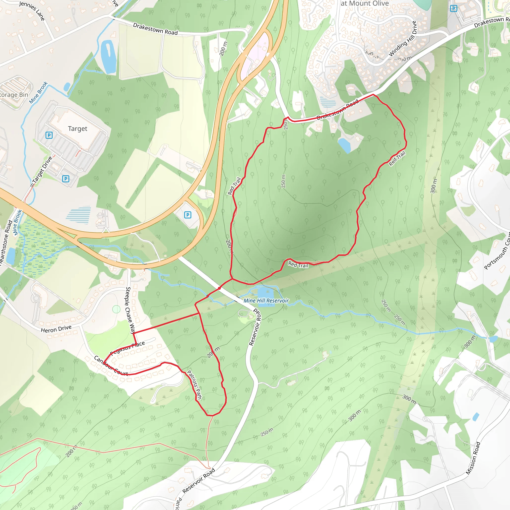 Red and Highlands Loop Trail mobile static map