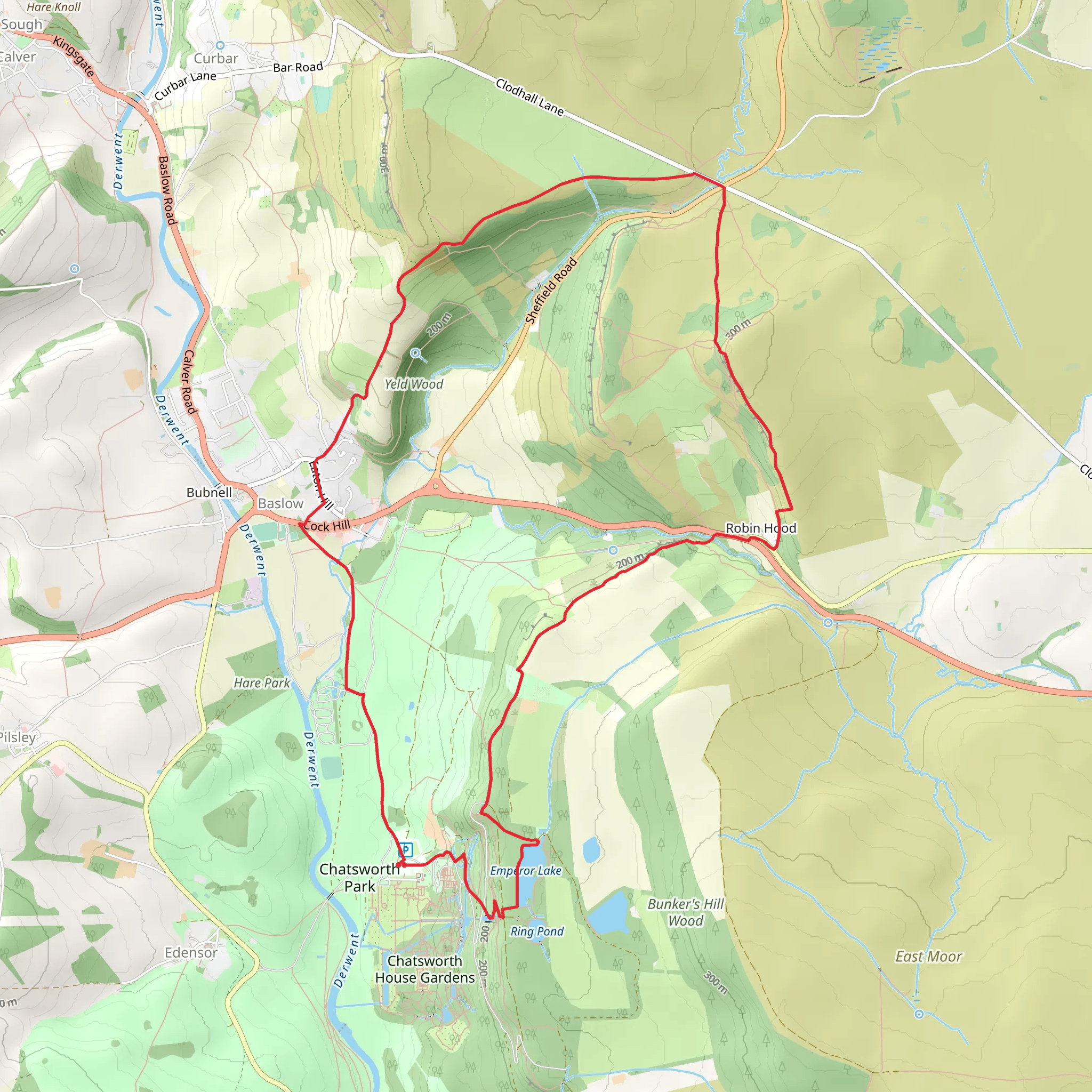 Emperor Lake and Birchen Edge mobile static map