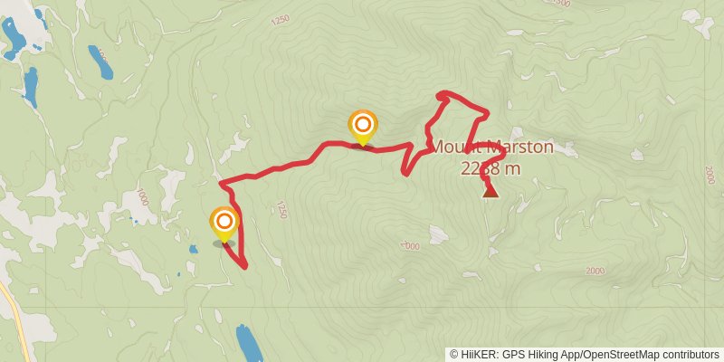 Laughing Water and Mount Marston Lookout Trail stage 2 Map