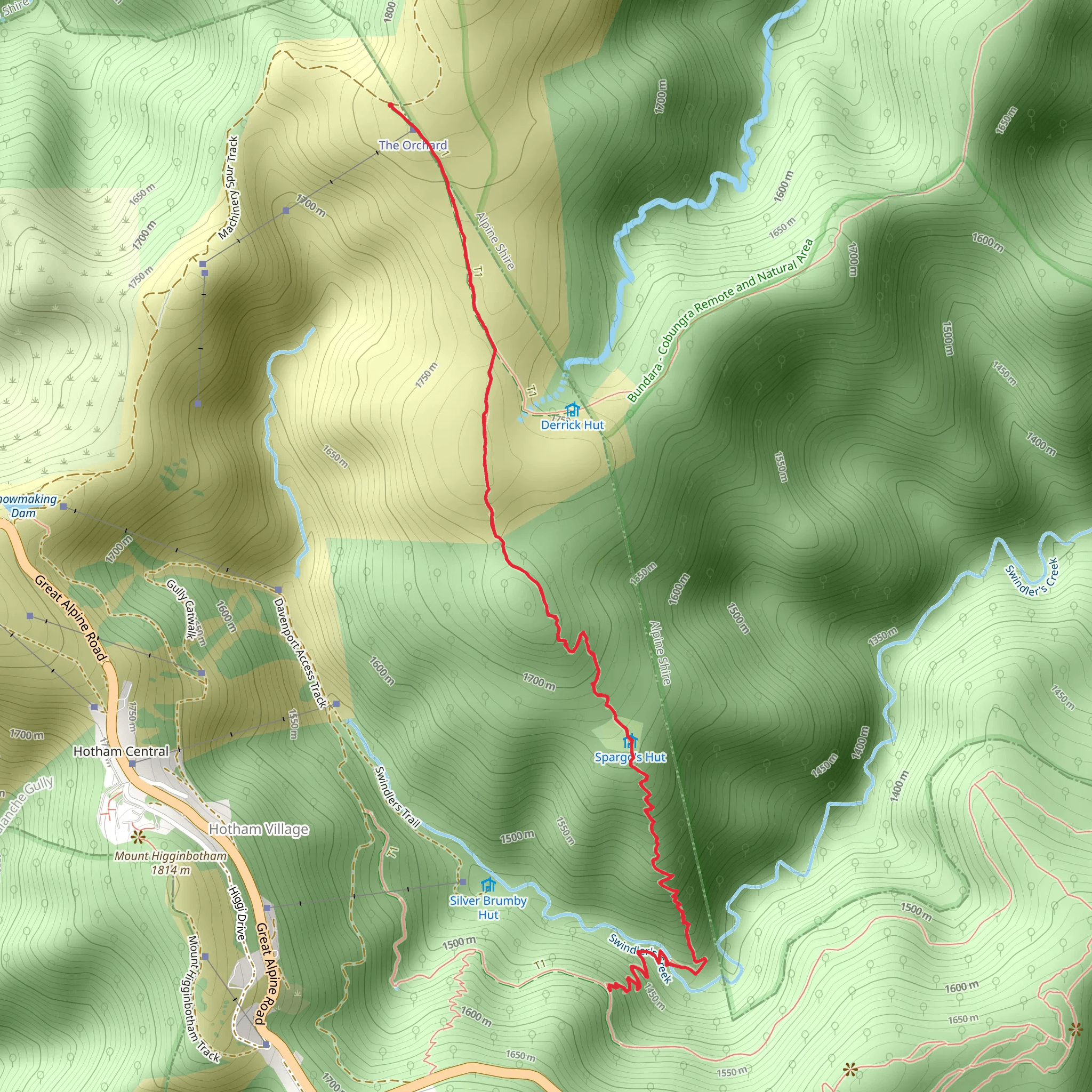 The Huts Walk mobile static map
