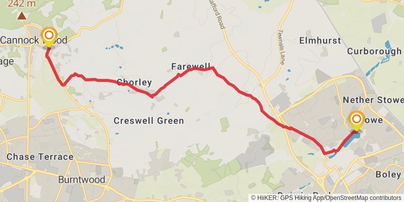 Two Saints Way stage 8 Map