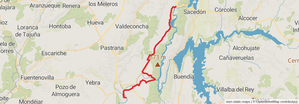 GR 113 Camino Natural del Tajo stage 16 Map