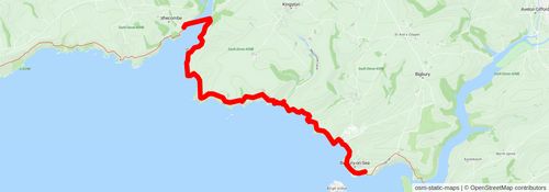 River Yealm to Bigbury on Sea Walk stage 2 Map