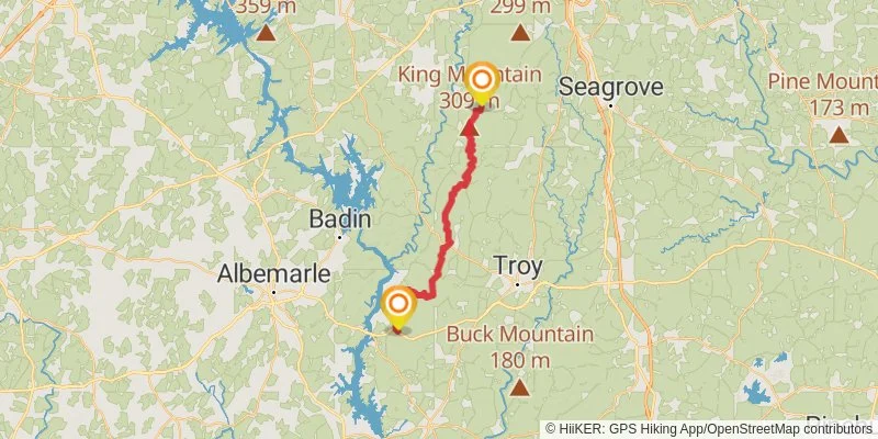 Uwharrie National Recreation Trail map