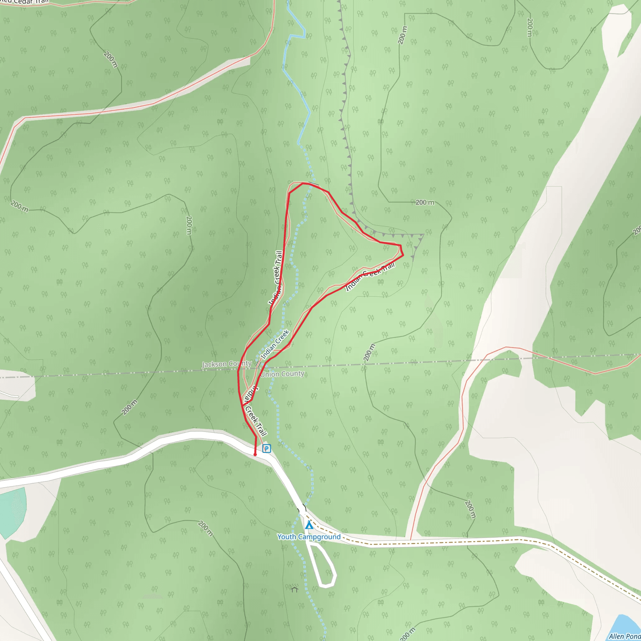 Indian Creek Loop Trail mobile static map